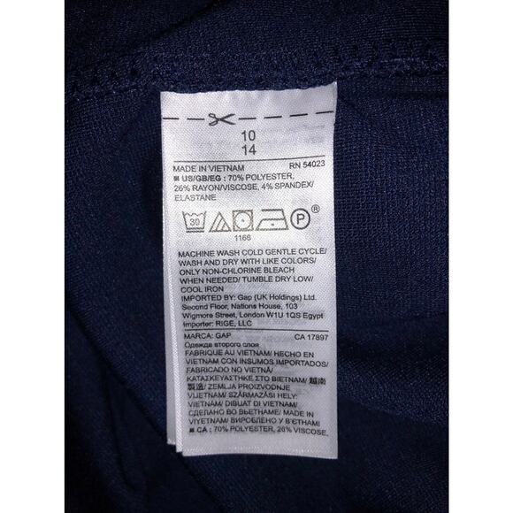 GAP women's navy blue fitted flare dress size 10 zipper back - Picture 5 of 6